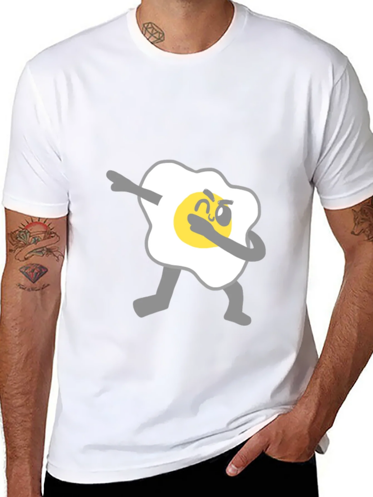 Dabbing Egg Graphic Tee - Cool & Casual Black T-Shirt product image 7