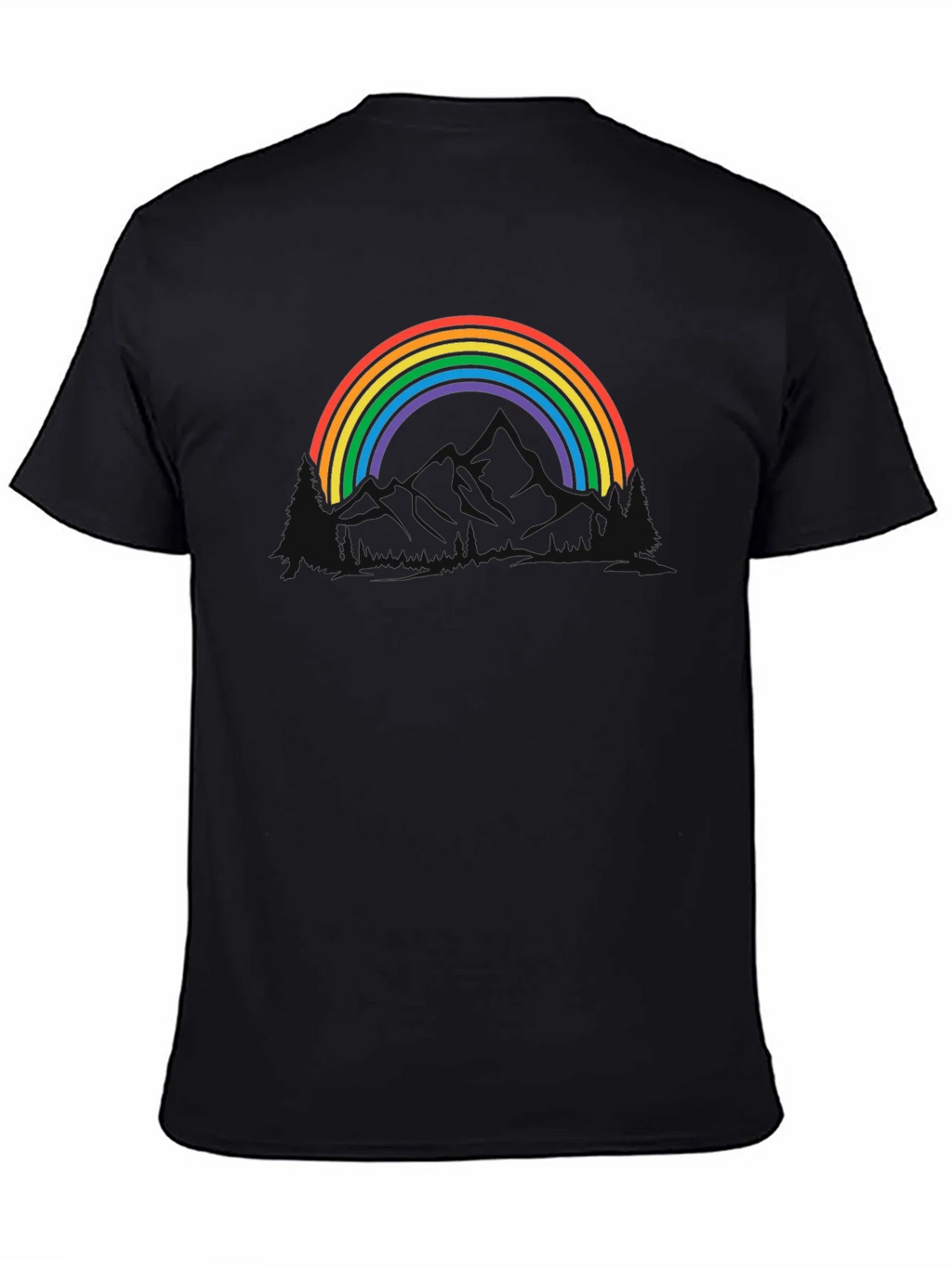 Rainbow Mountain Graphic Tee - Black Cotton Blend product image 4