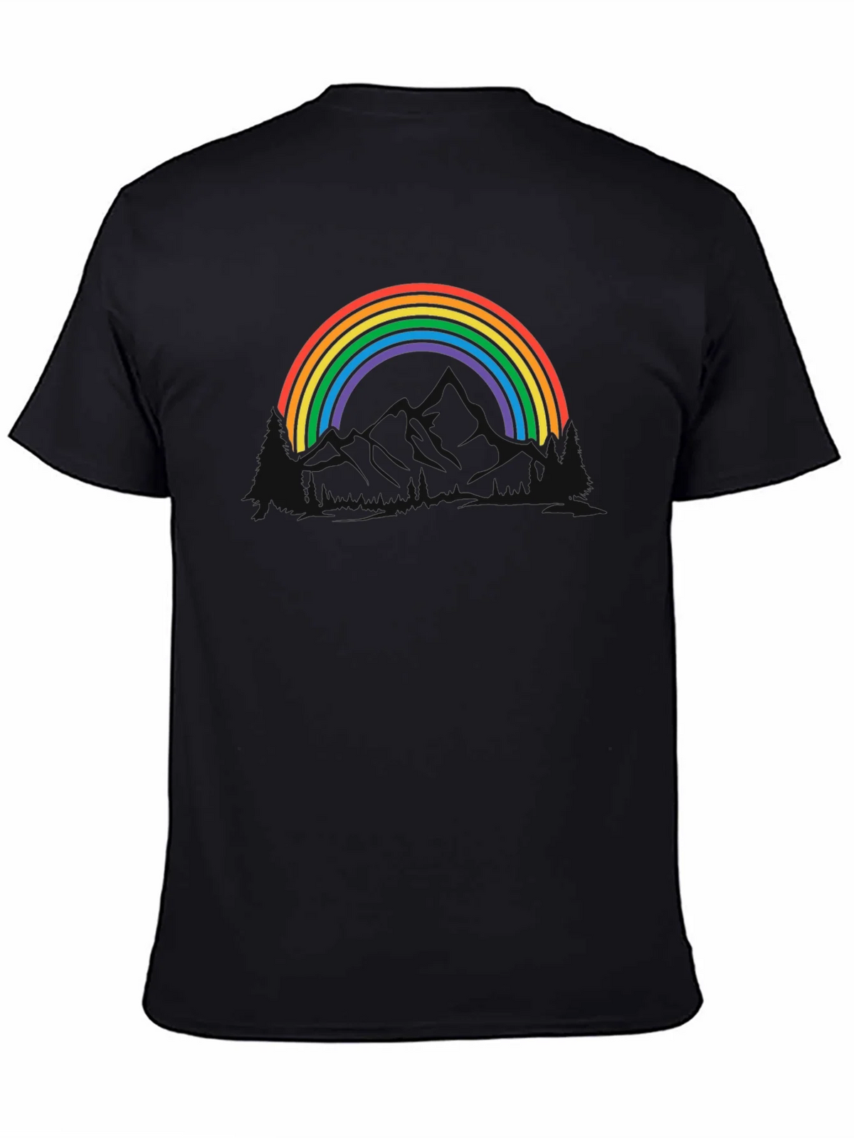Rainbow Mountain Graphic Tee - Black Cotton Blend product image 4