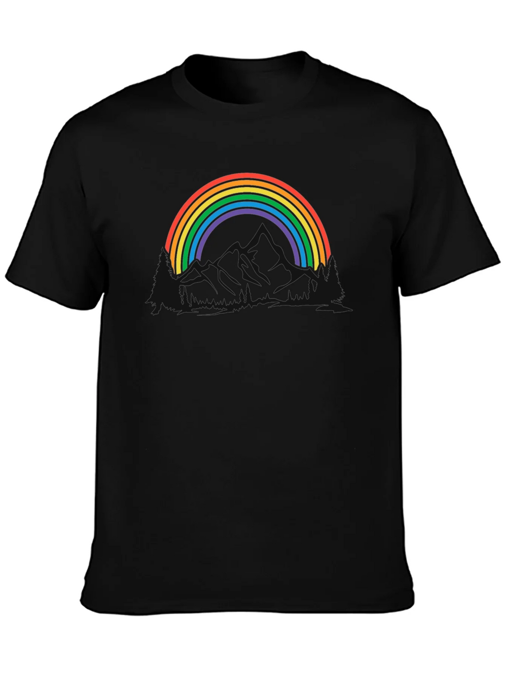 Rainbow Mountain Graphic Tee - Black Cotton Blend product image 3