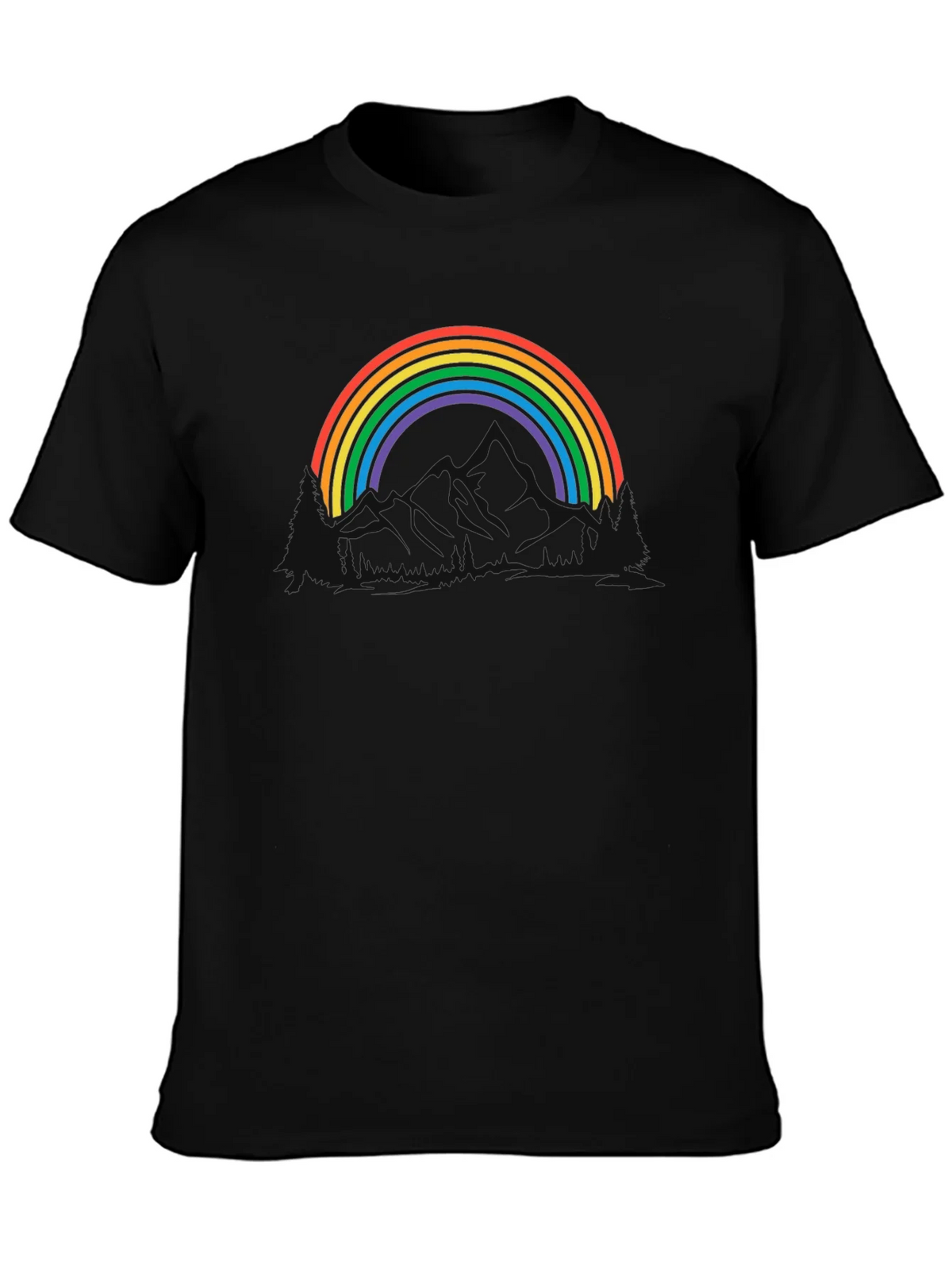 Rainbow Mountain Graphic Tee - Black Cotton Blend product image 3