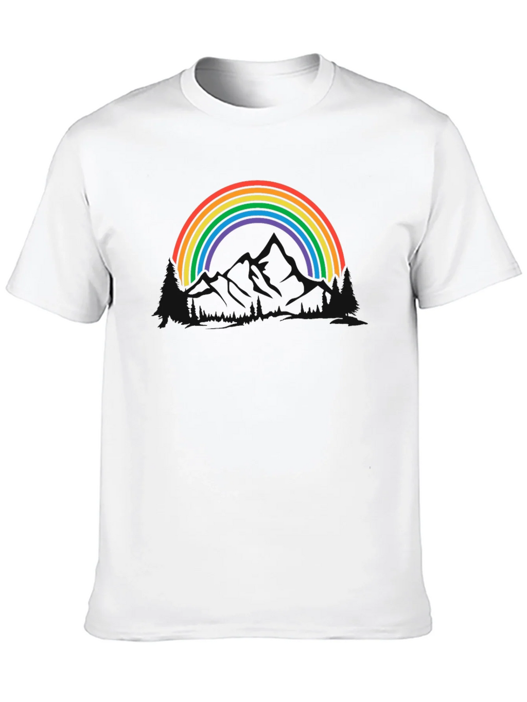 Rainbow Mountain Graphic Tee - Black Cotton Blend product image 9