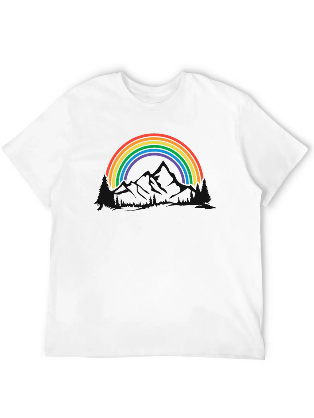 Rainbow Mountain Graphic Tee - Black Cotton Blend product image 11