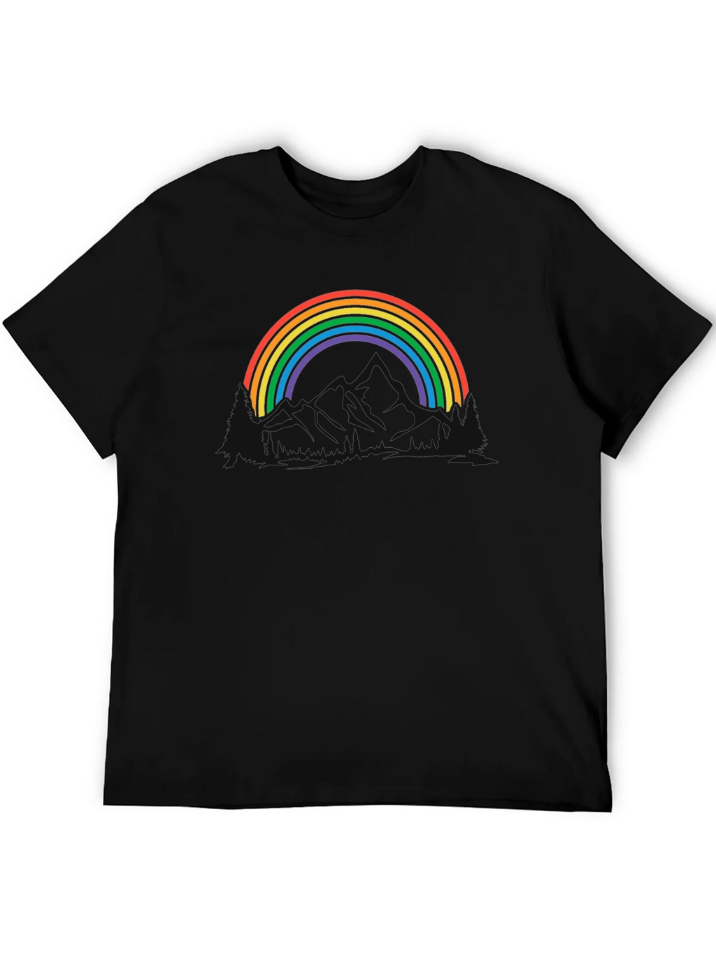 Rainbow Mountain Graphic Tee - Black Cotton Blend product image 5