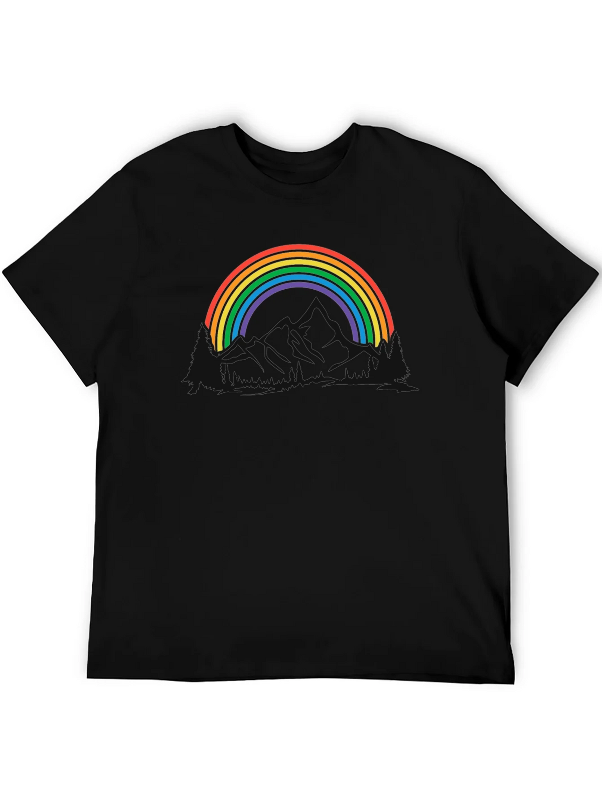 Rainbow Mountain Graphic Tee - Black Cotton Blend product image 5