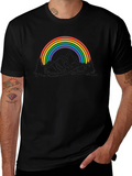 Rainbow Mountain Graphic Tee - Black Cotton Blend product image 1