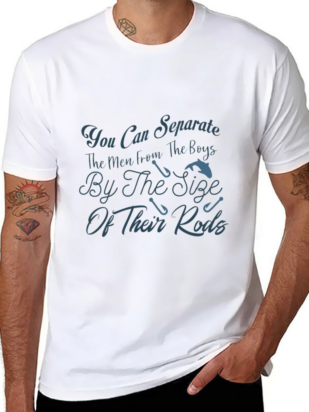 Fishing Rods Mens T-Shirt - Separating Boys From The Men product image 6