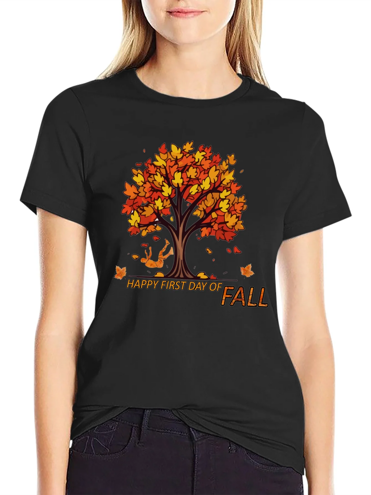 Happy First Day of Fall Black T-Shirt product image 2