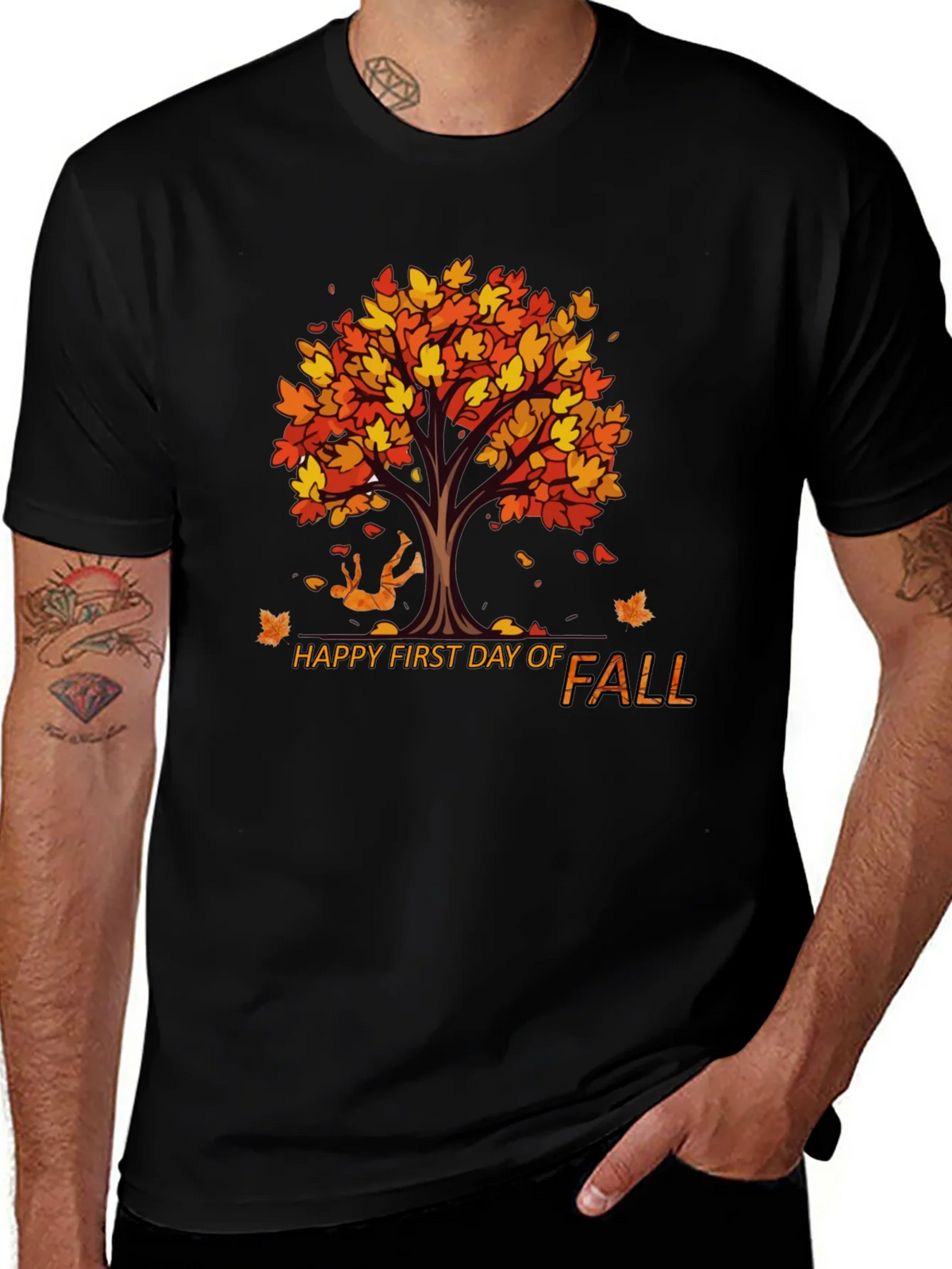 Happy First Day of Fall Black T-Shirt product image 1
