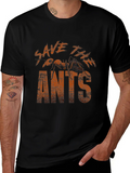 Save The Ants Graphic Tee - Black Cotton T-Shirt product image 1