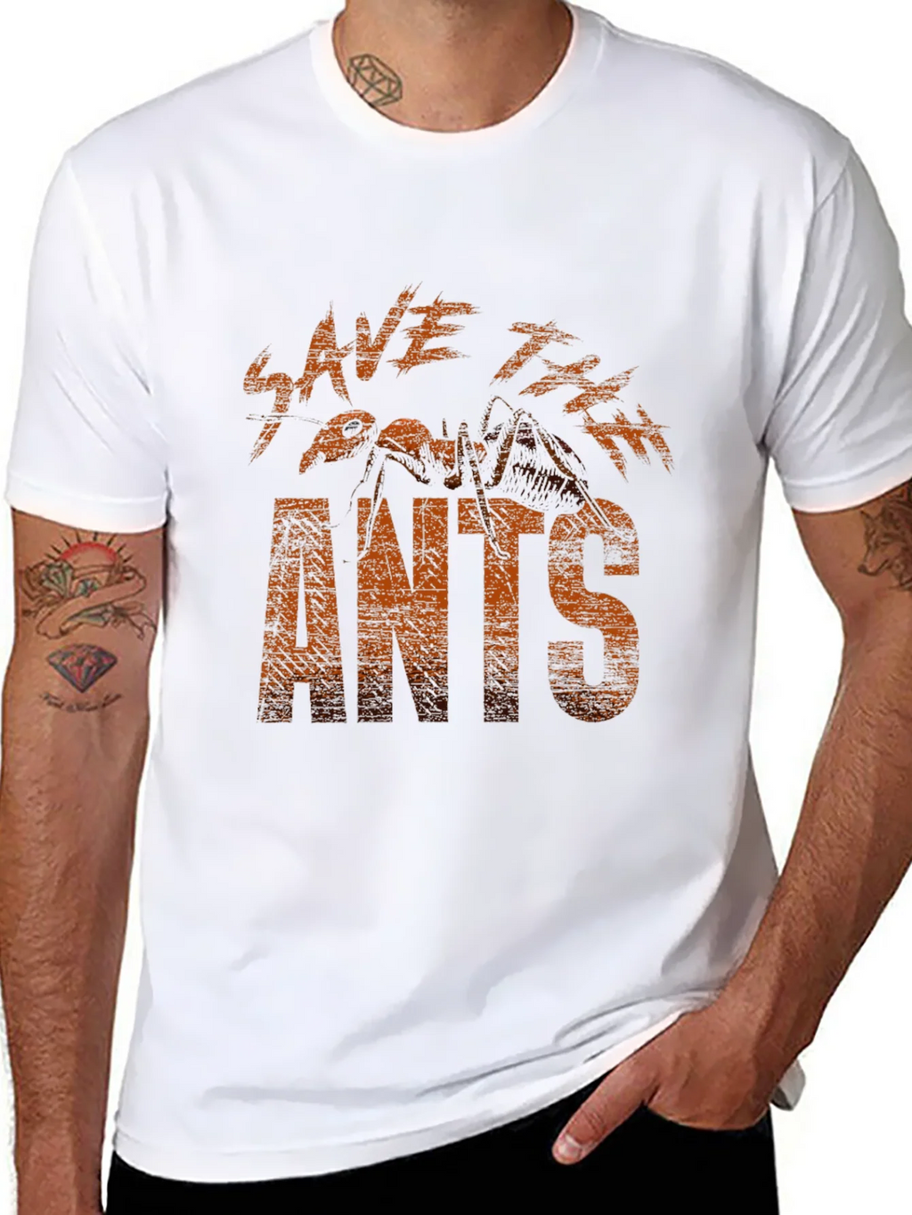 Save The Ants Graphic Tee - Black Cotton T-Shirt product image 7