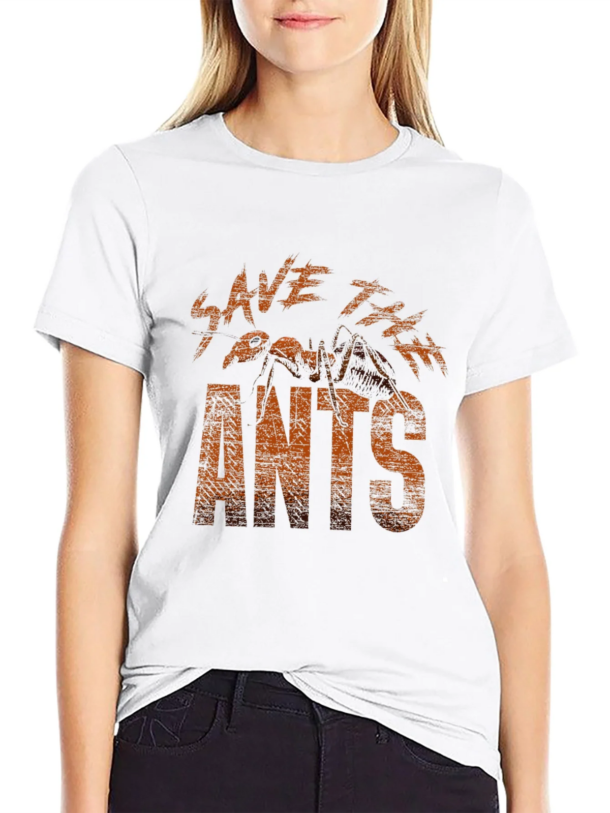 Save The Ants Graphic Tee - Black Cotton T-Shirt product image 8
