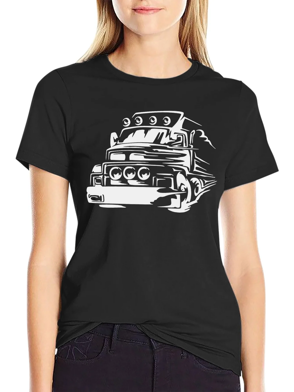 Truck Graphic Tee - Bold Black Cotton Blend product image 2