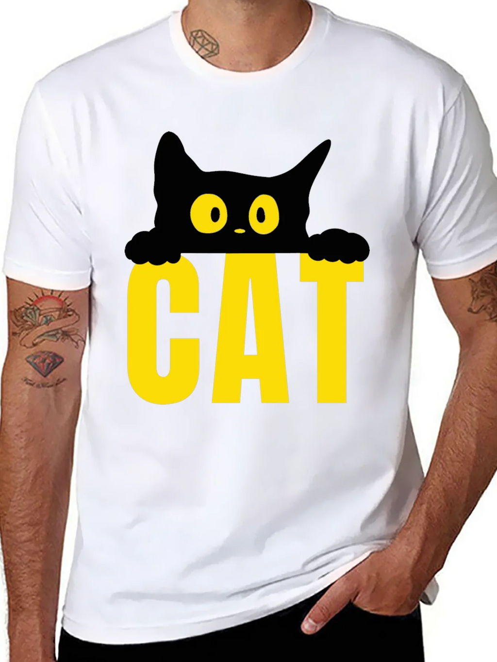 Cat Peek-a-Boo Graphic Tee - Black product image 7