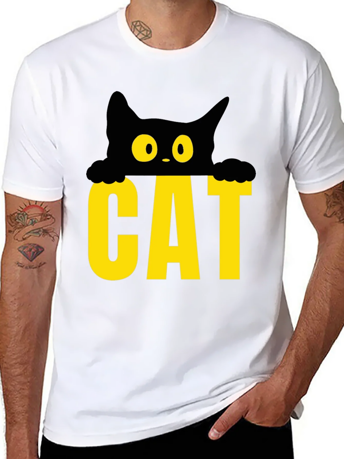 Cat Peek-a-Boo Graphic Tee - Black product image 7