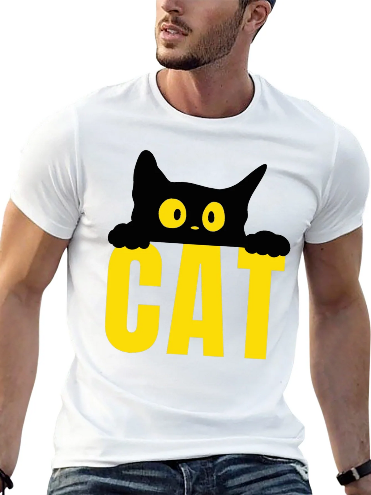 Cat Peek-a-Boo Graphic Tee - Black product image 12