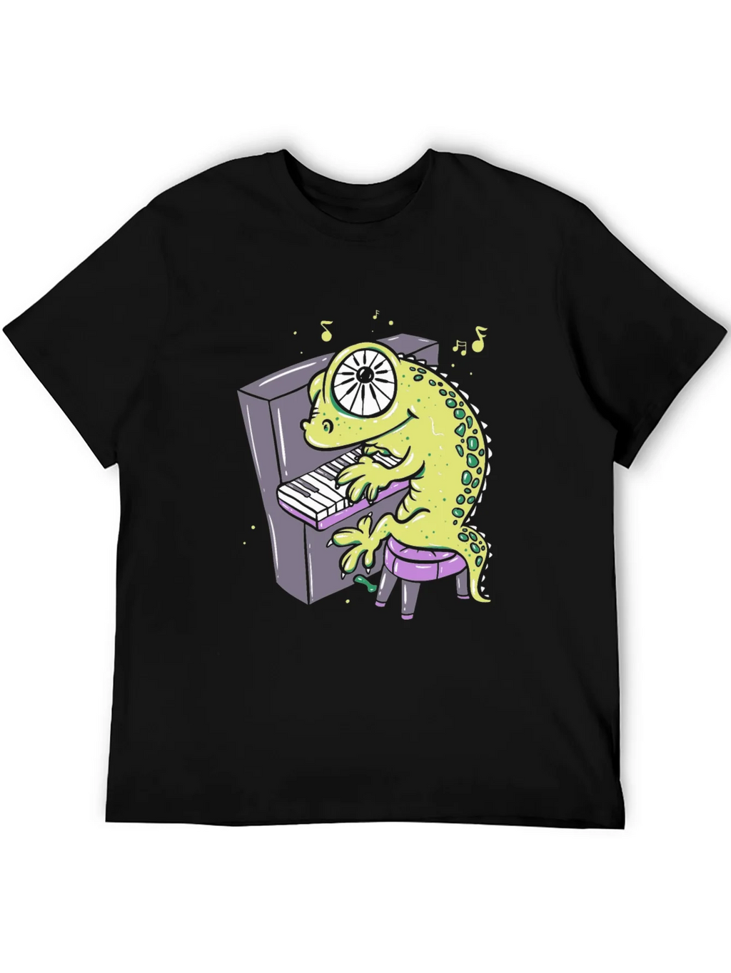 Cartoon Gecko Playing Piano Graphic Tee product image 5
