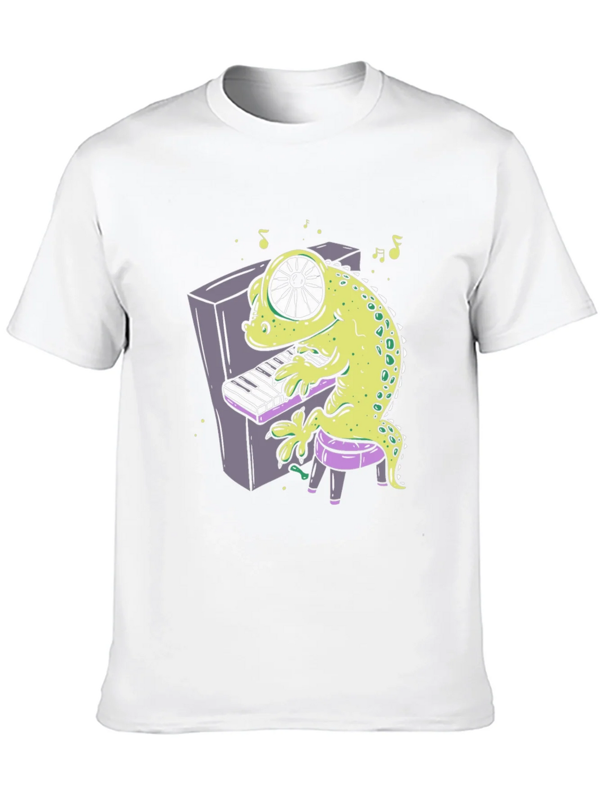 Cartoon Gecko Playing Piano Graphic Tee product image 9