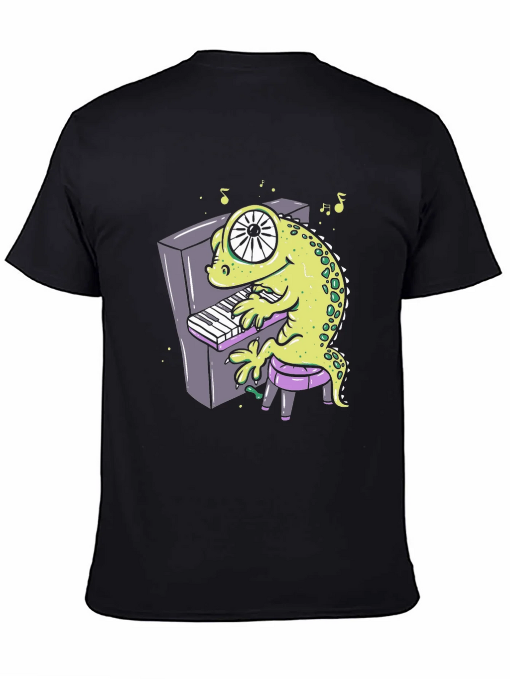 Cartoon Gecko Playing Piano Graphic Tee product image 4