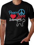 Peace Love Schnauzers Black T-Shirt product image 1
