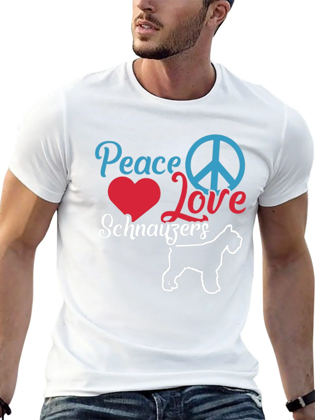 Peace Love Schnauzers Black T-Shirt product image 11