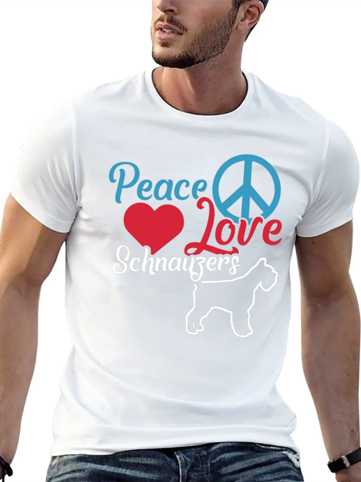Peace Love Schnauzers Black T-Shirt product image 11