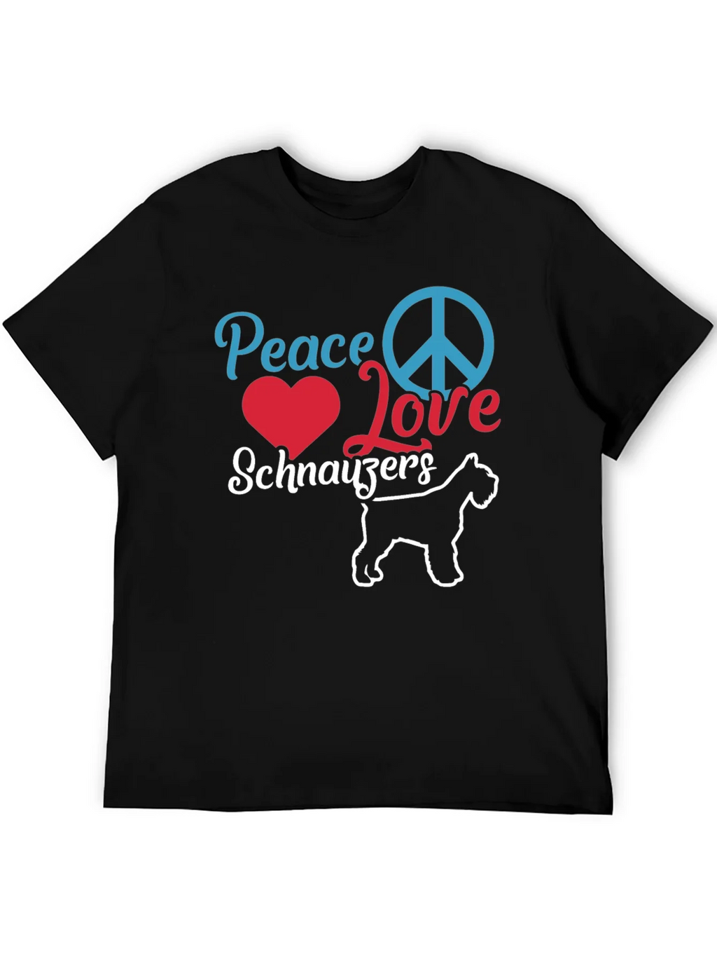 Peace Love Schnauzers Black T-Shirt product image 4