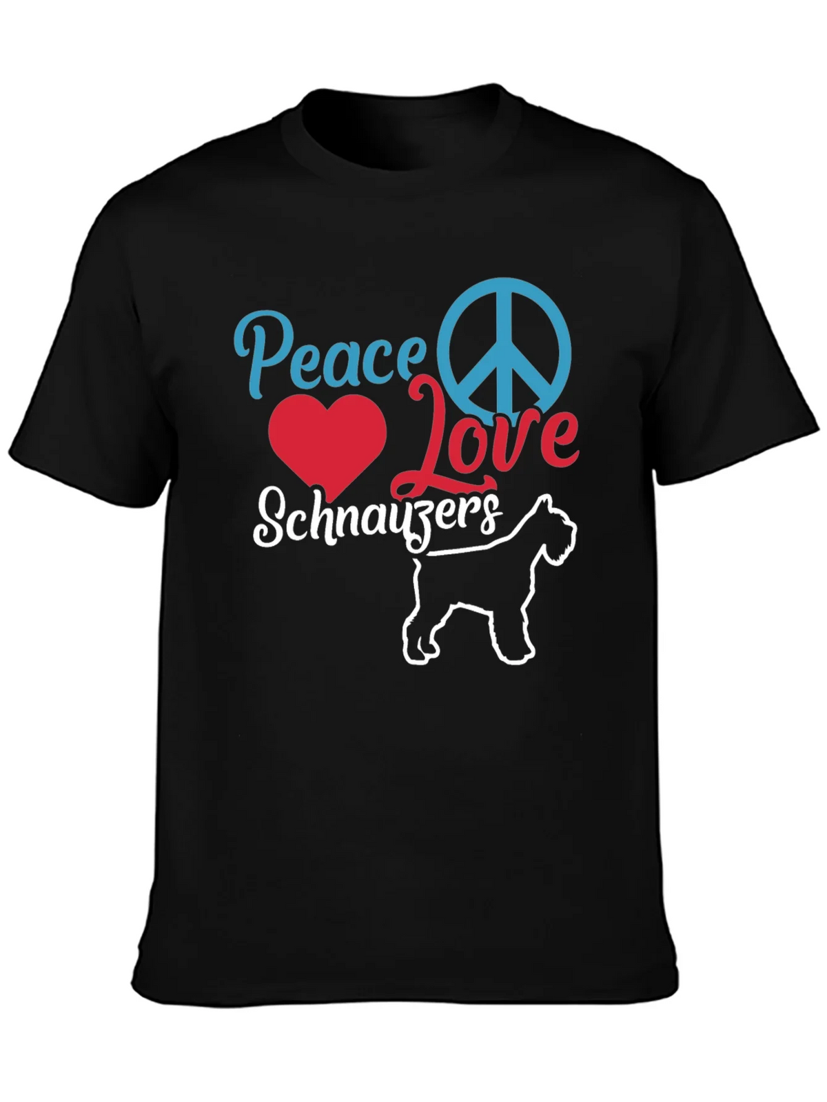 Peace Love Schnauzers Black T-Shirt product image 3