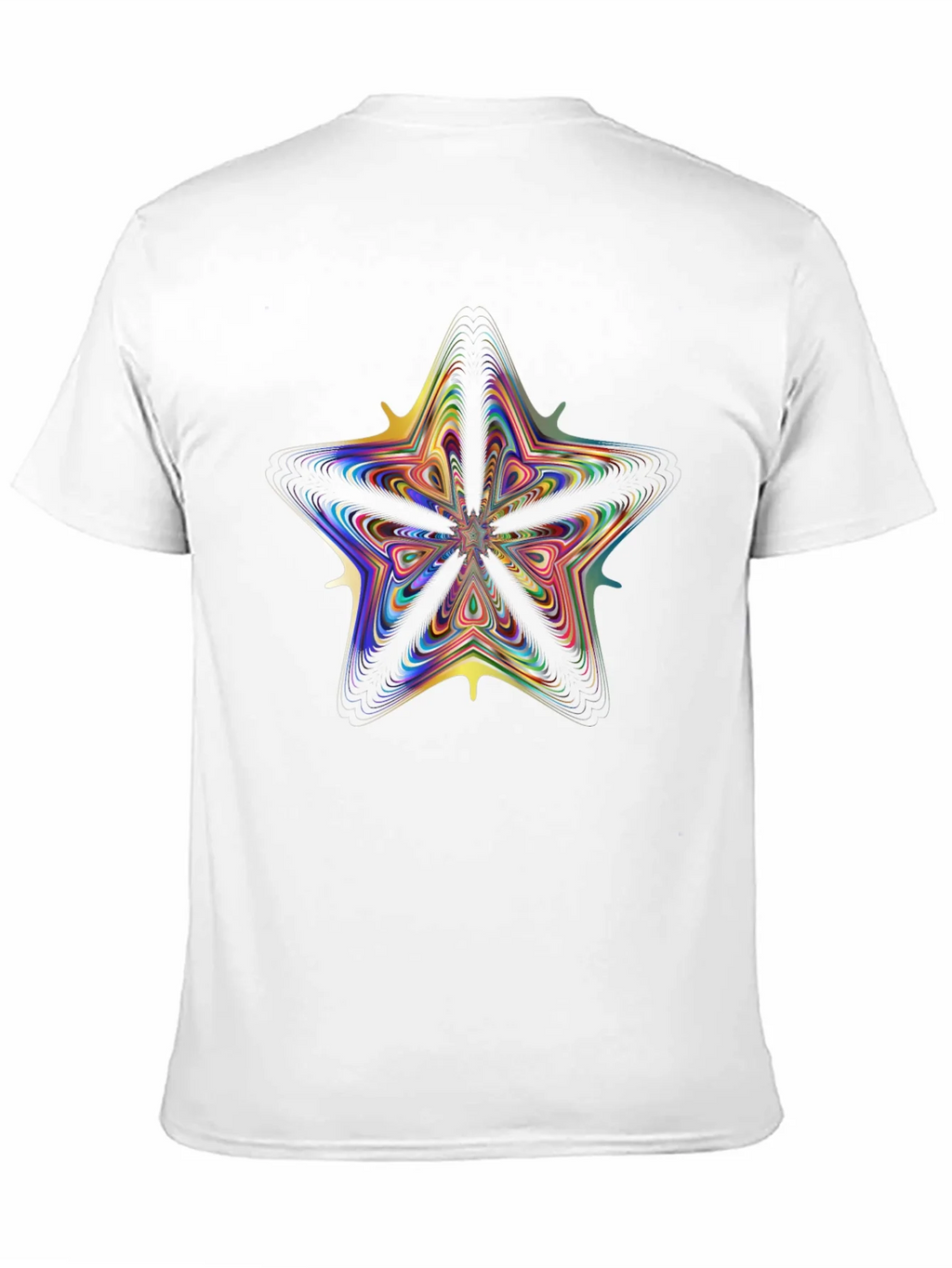 Vivid Fractal Star Graphic Tee - Black Cotton Comfort product image 10