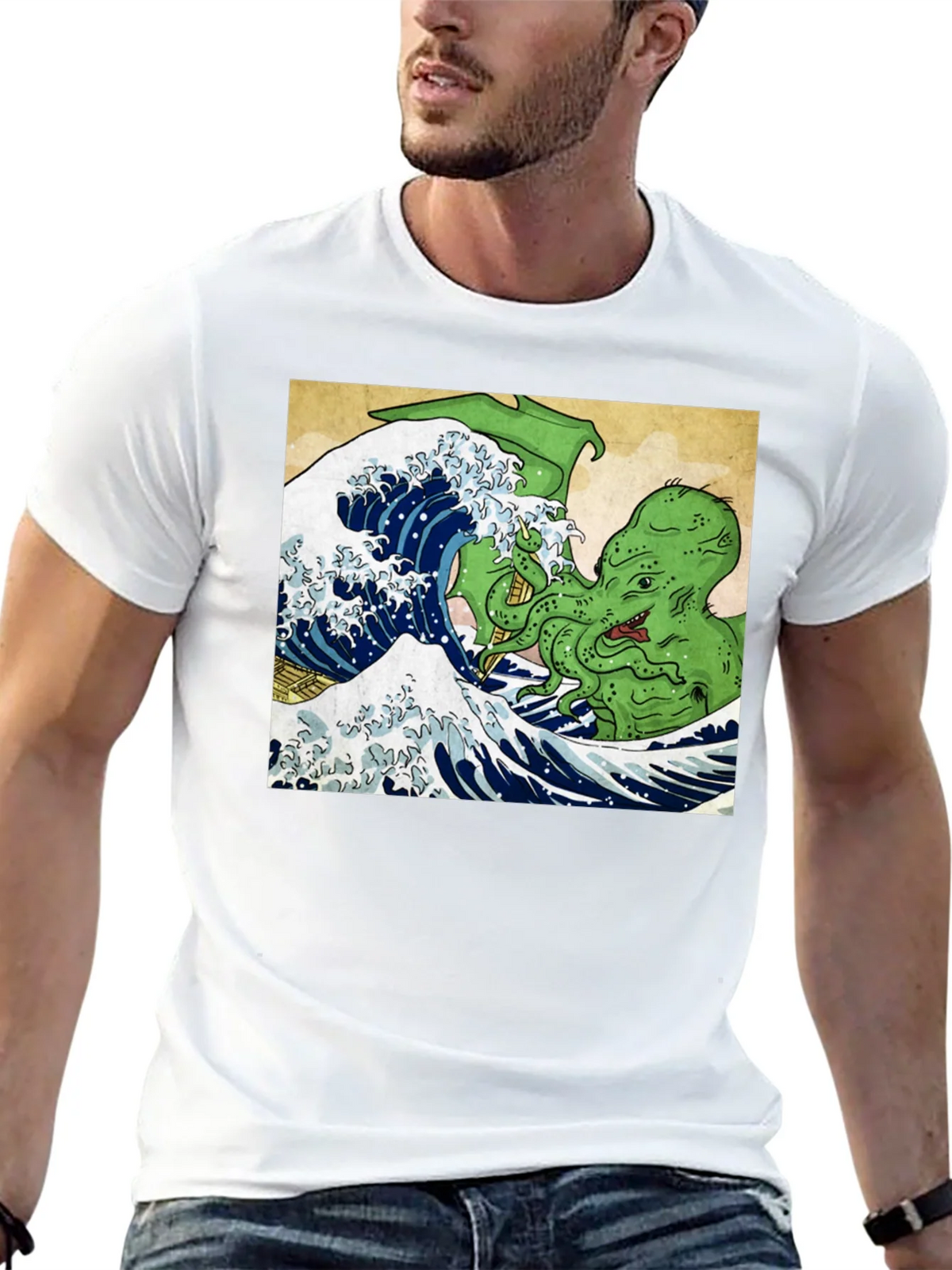 Great Wave Cthulhu Graphic Tee product image 12