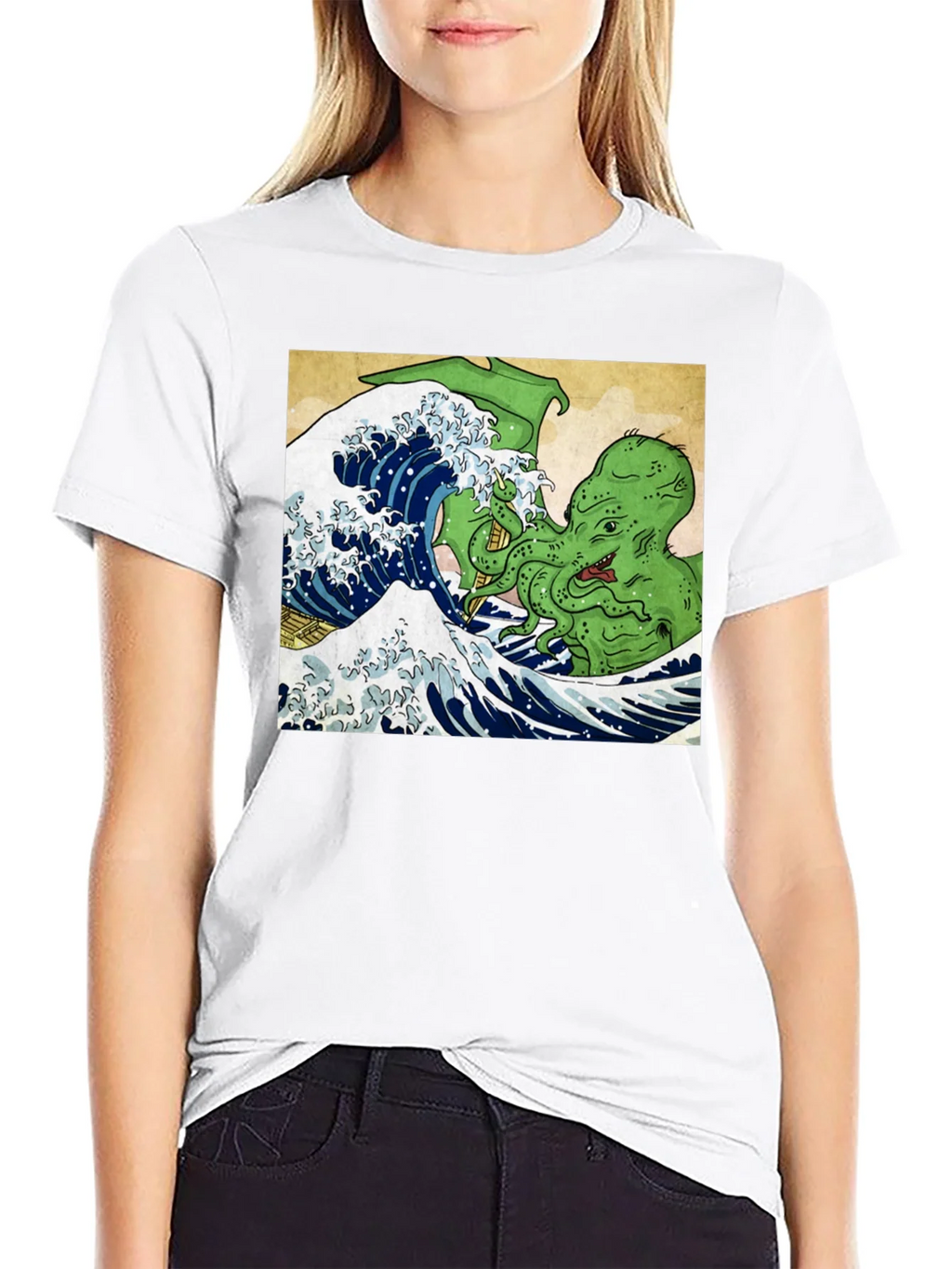Great Wave Cthulhu Graphic Tee product image 8