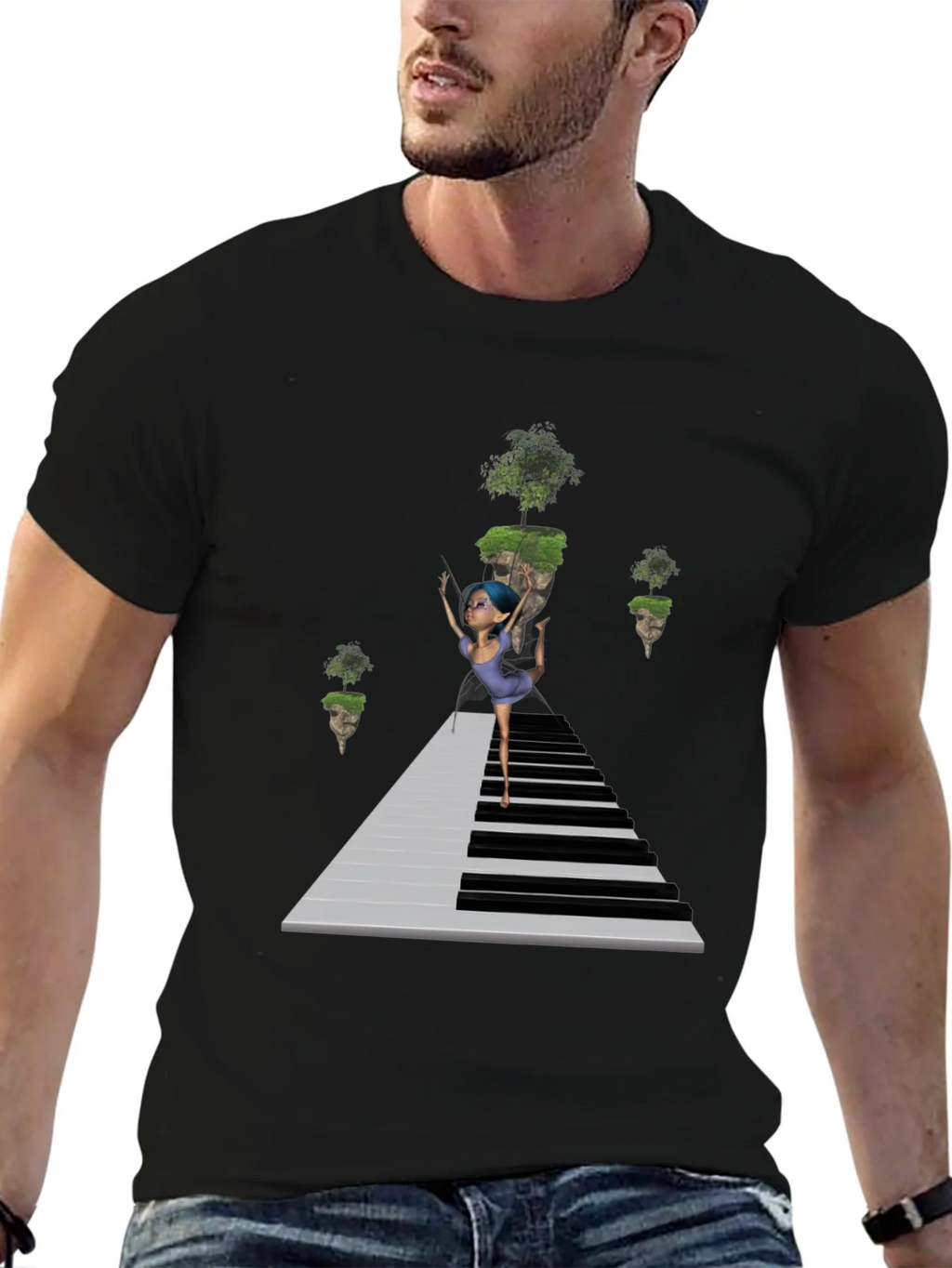 Piano Dancer Black T-Shirt product image 6
