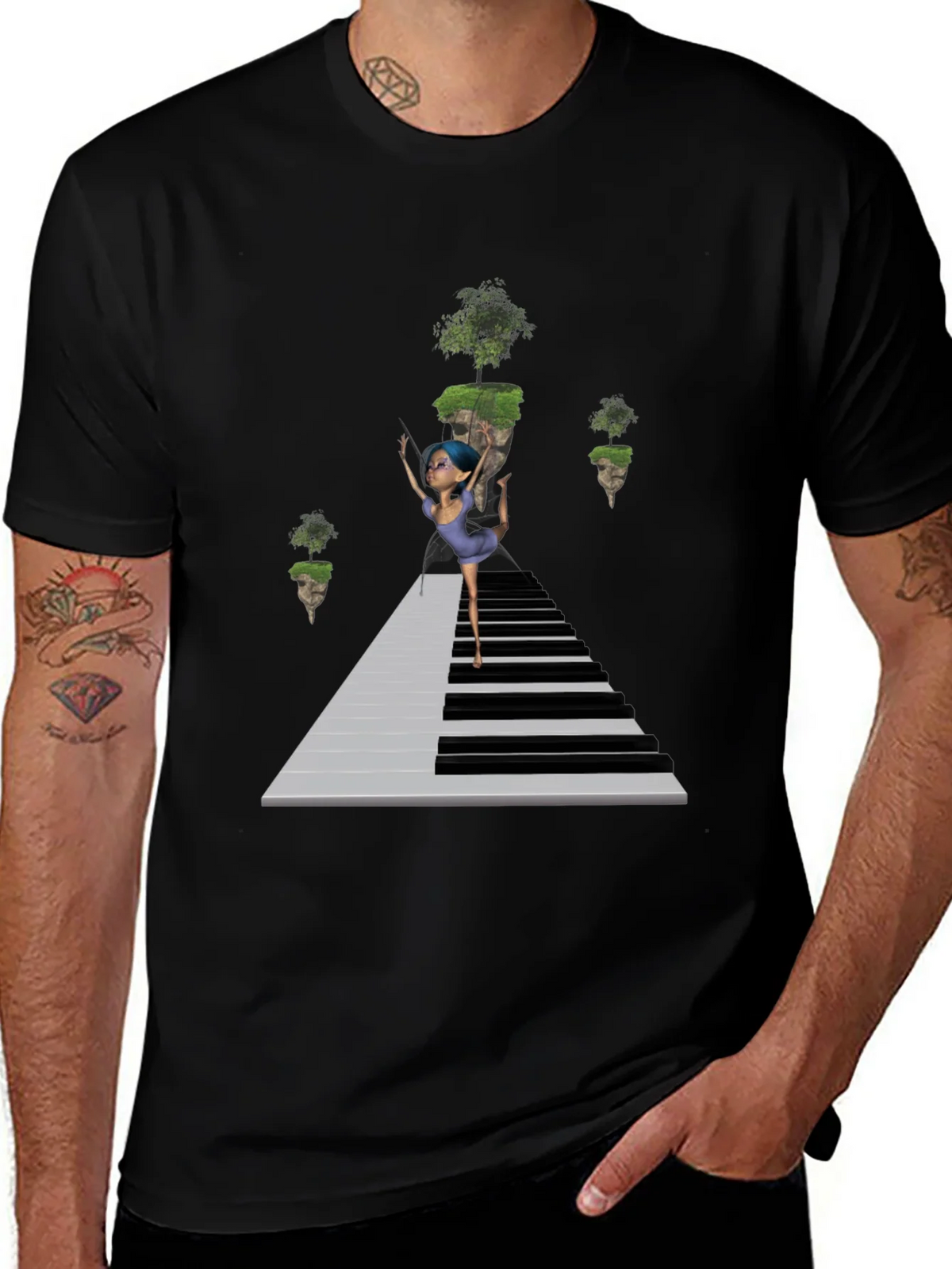Piano Dancer Black T-Shirt product image 1