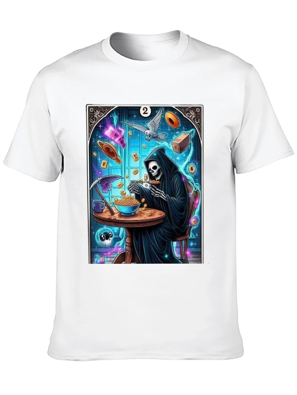 Grim Reaper Cereal T-Shirt - Funny Death Tarot Card Tee product image 9