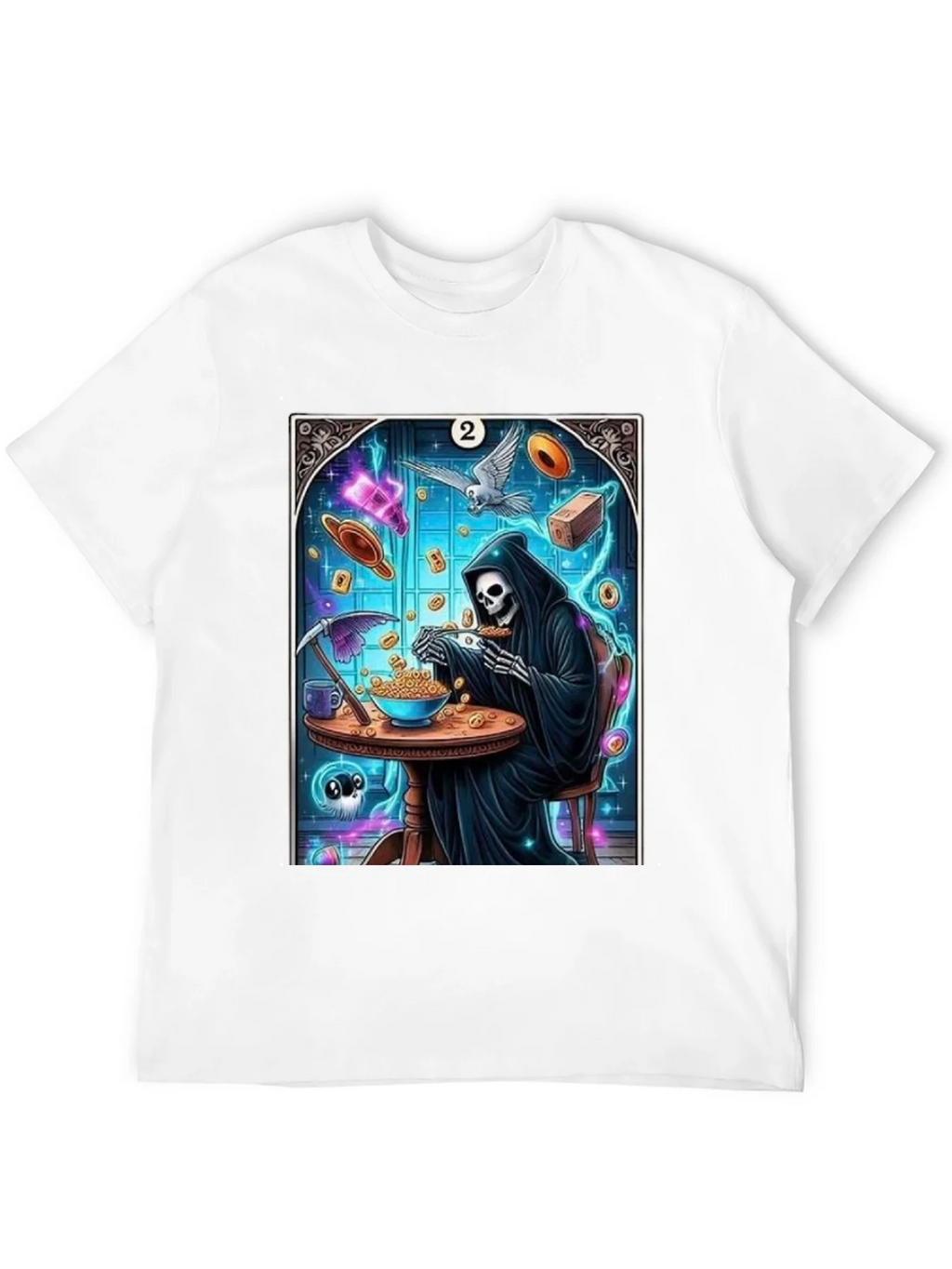 Grim Reaper Cereal T-Shirt - Funny Death Tarot Card Tee product image 11