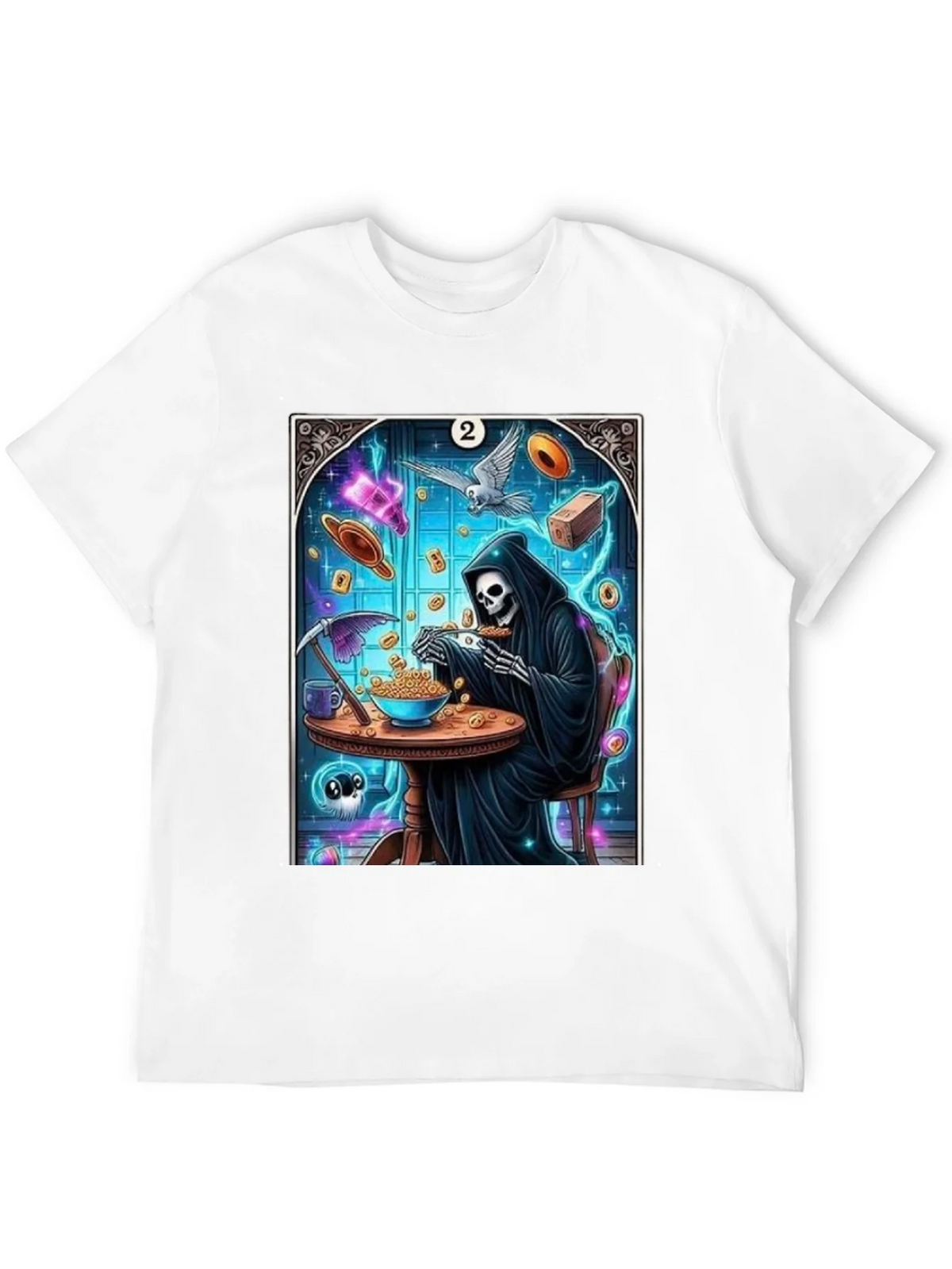 Grim Reaper Cereal T-Shirt - Funny Death Tarot Card Tee product image 11