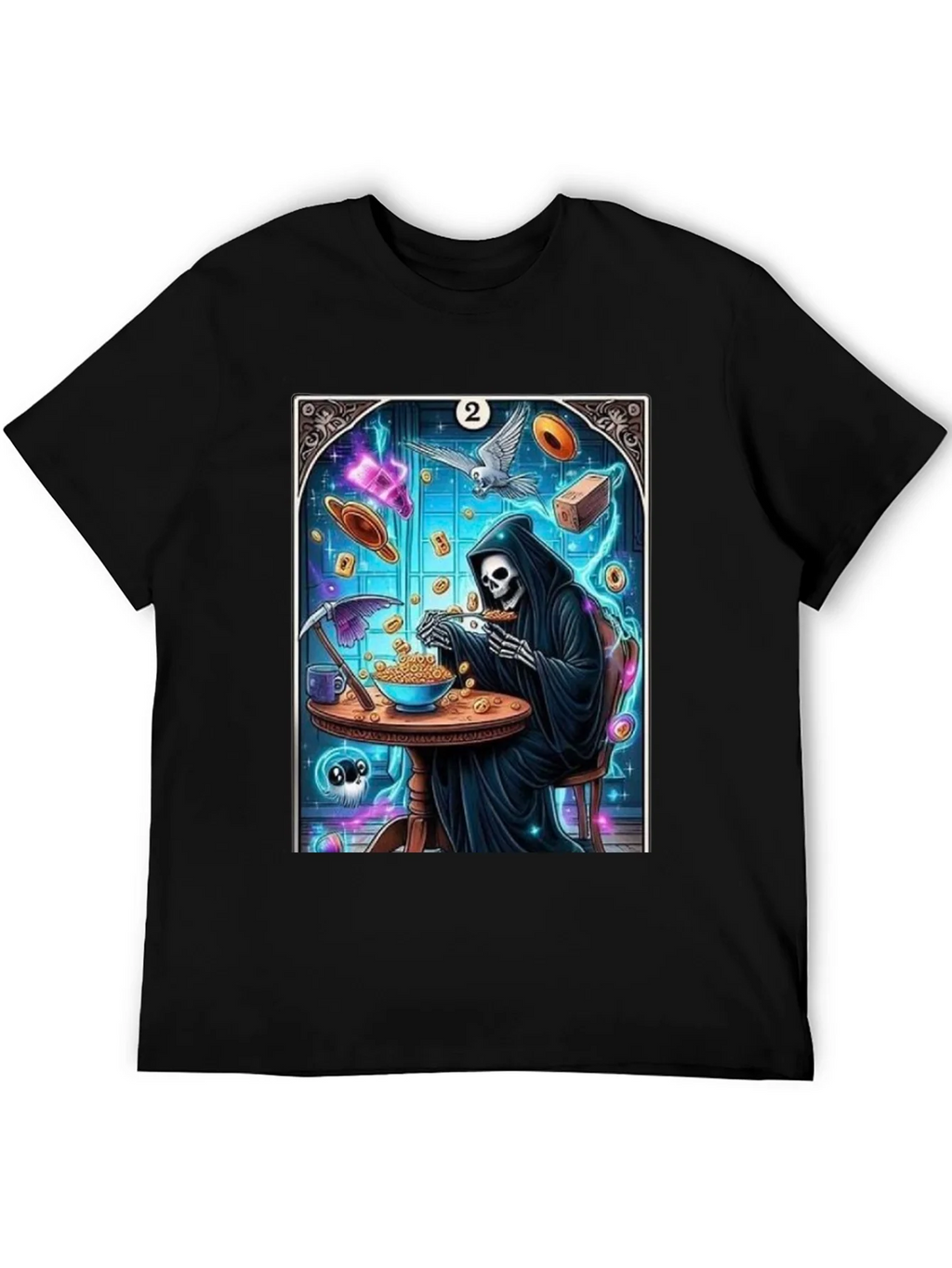 Grim Reaper Cereal T-Shirt - Funny Death Tarot Card Tee product image 5