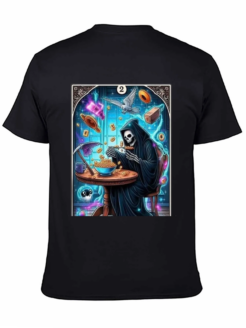 Grim Reaper Cereal T-Shirt - Funny Death Tarot Card Tee product image 4