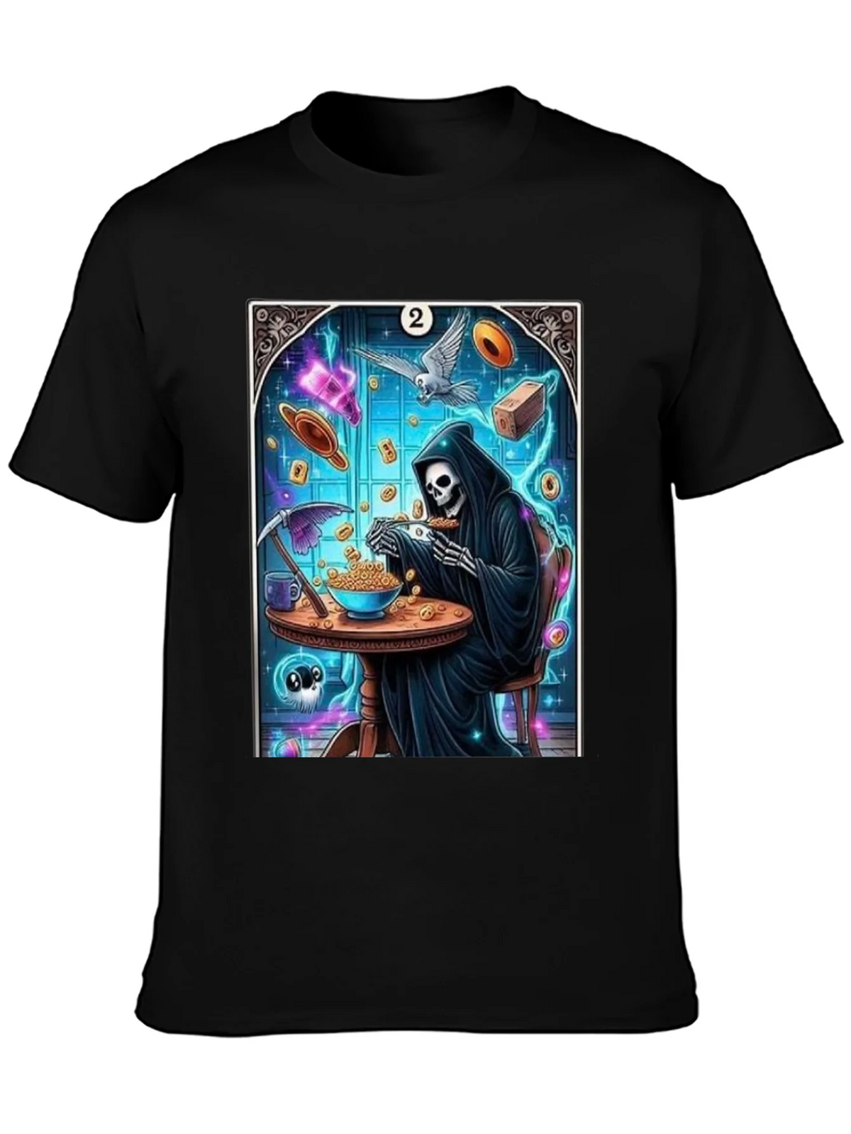 Grim Reaper Cereal T-Shirt - Funny Death Tarot Card Tee product image 3