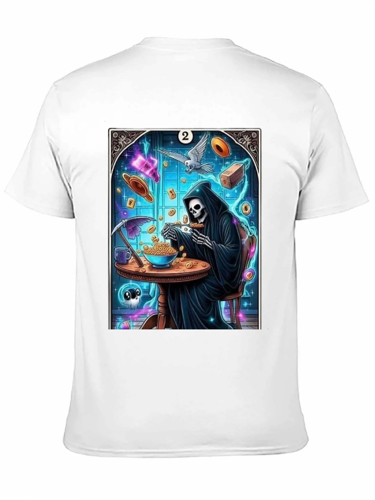 Grim Reaper Cereal T-Shirt - Funny Death Tarot Card Tee product image 10