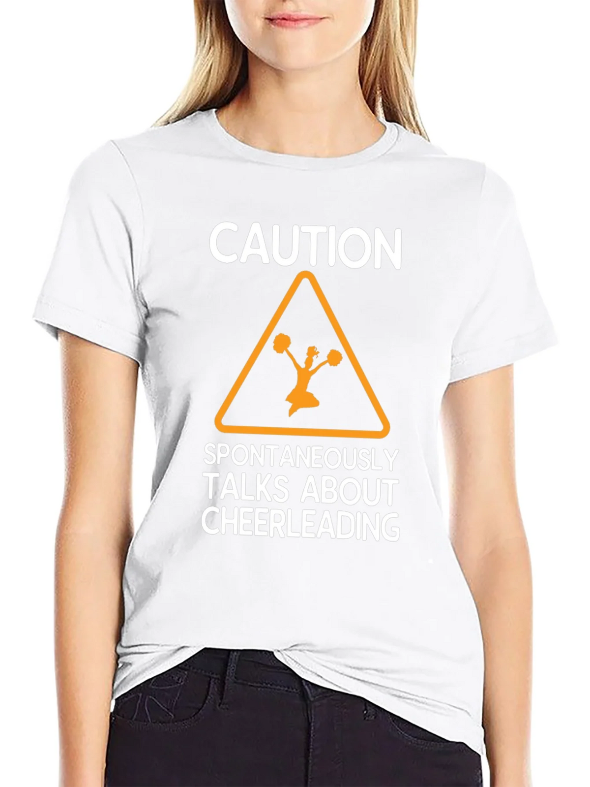 Caution Cheerleading Graphic Tee product image 8