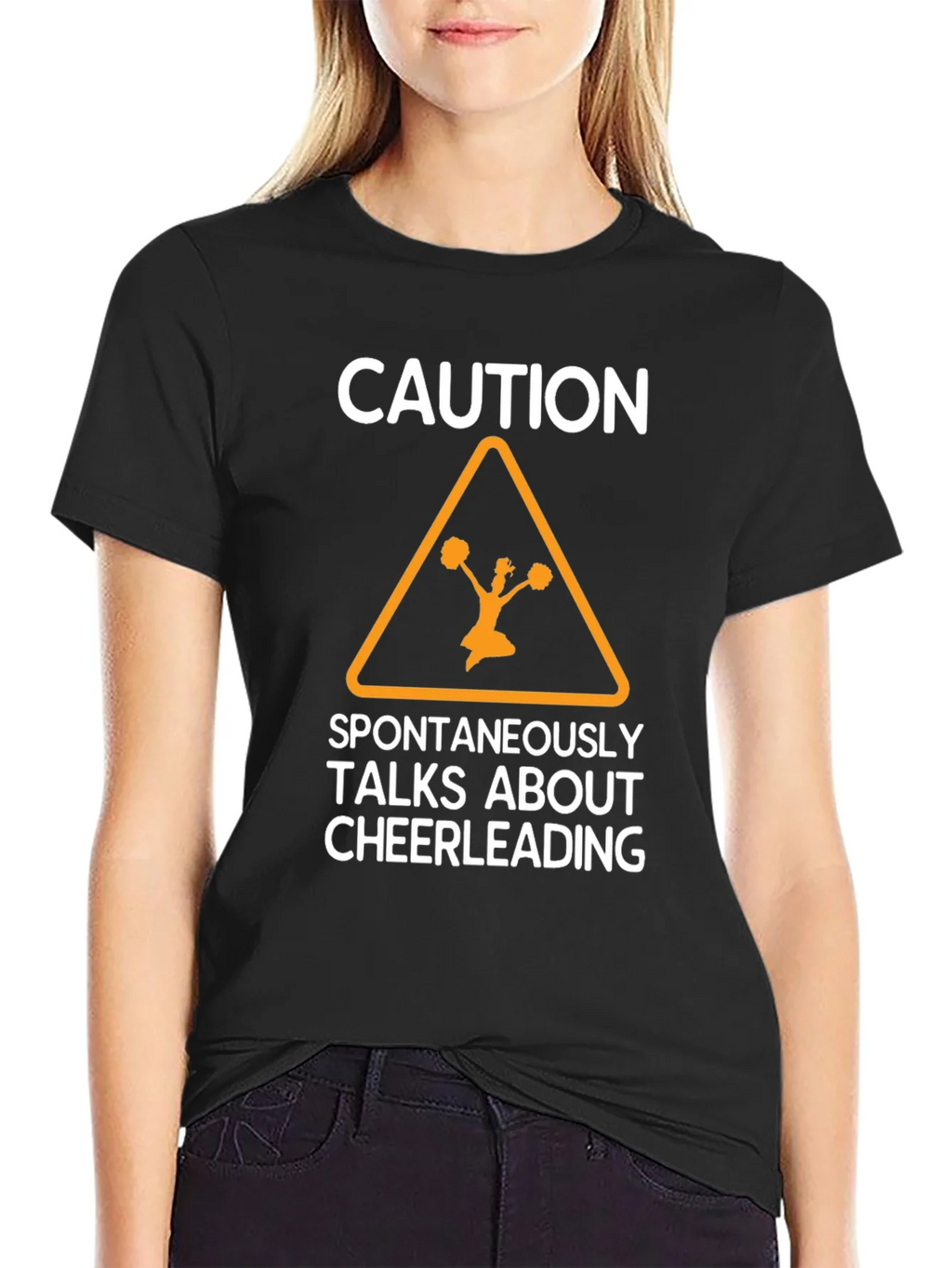 Caution Cheerleading Graphic Tee product image 2