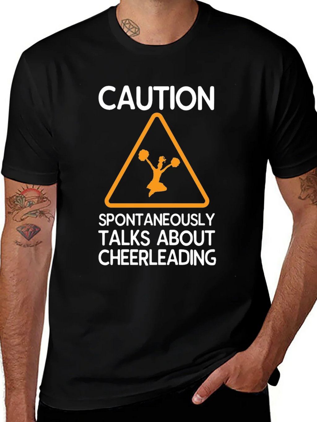Caution Cheerleading Graphic Tee product image 1