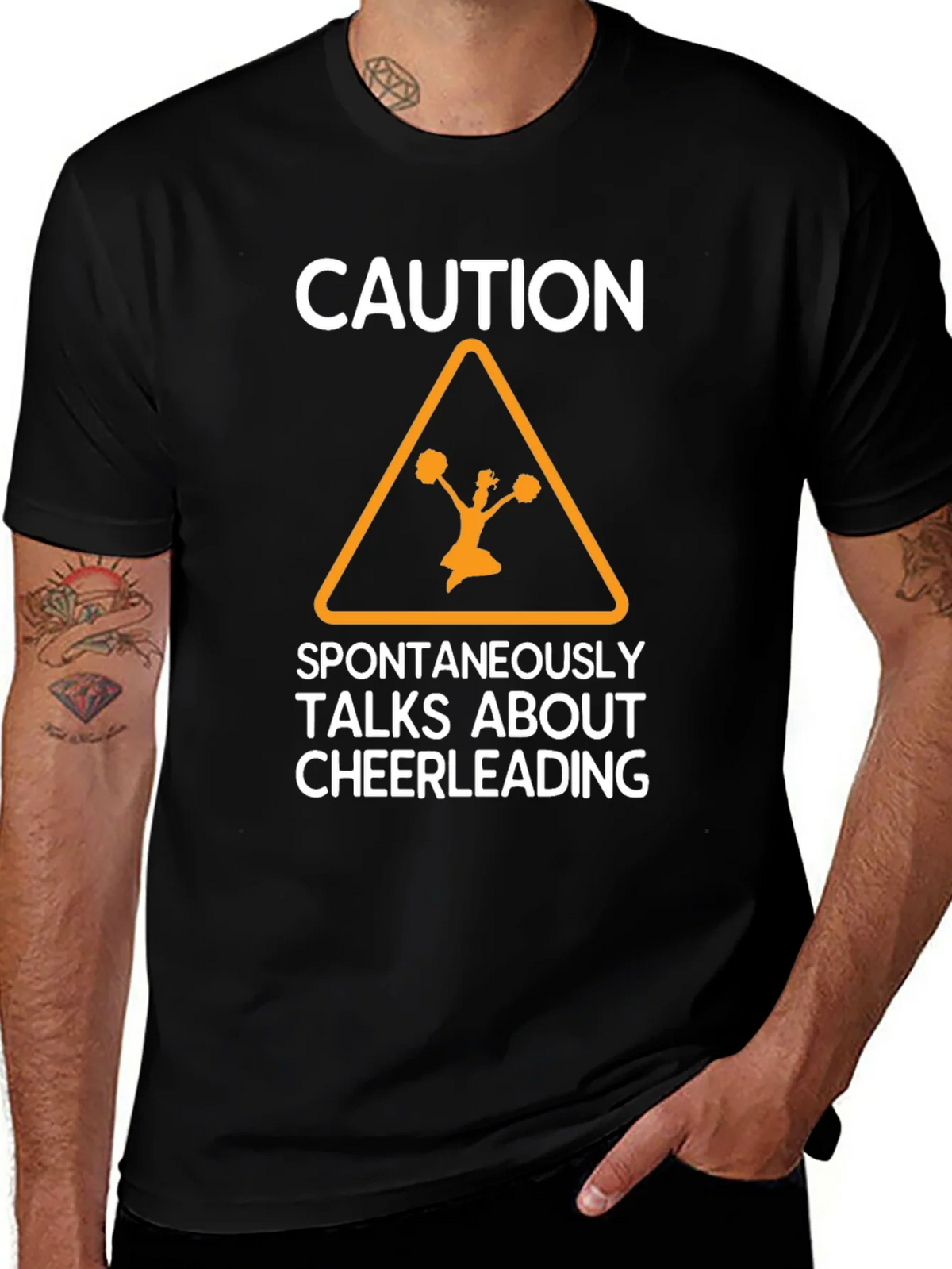Caution Cheerleading Graphic Tee product image 1