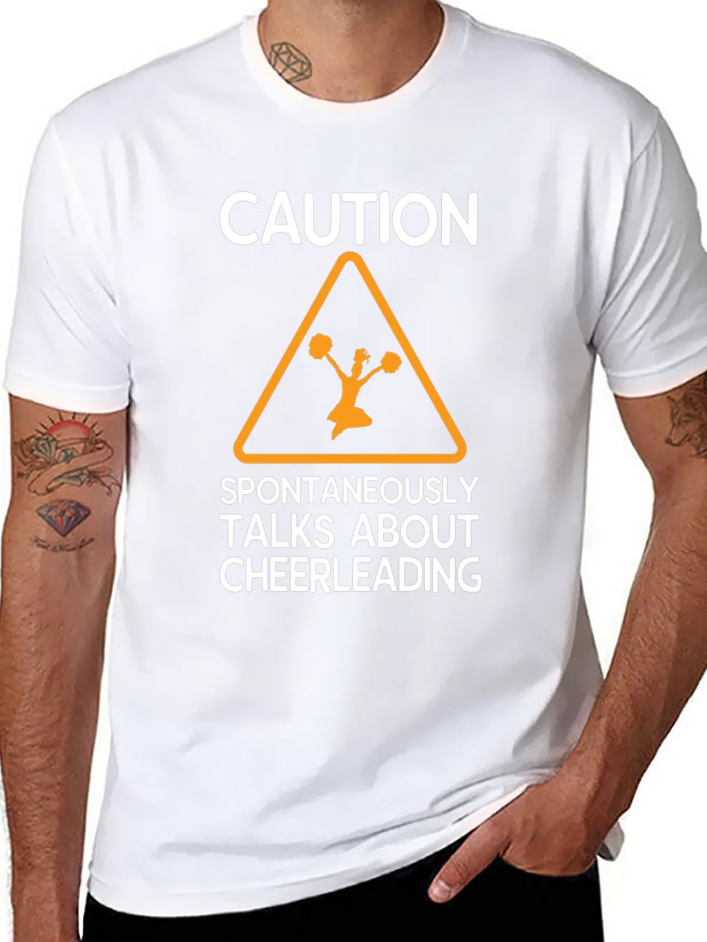 Caution Cheerleading Graphic Tee product image 7