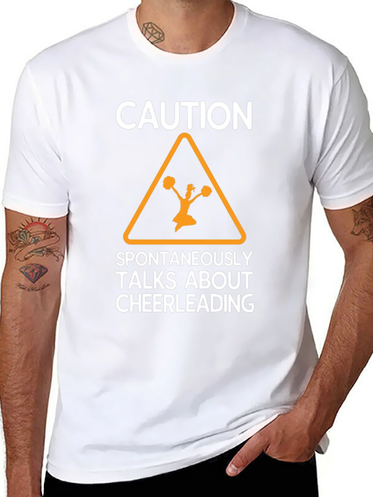 Caution Cheerleading Graphic Tee product image 7