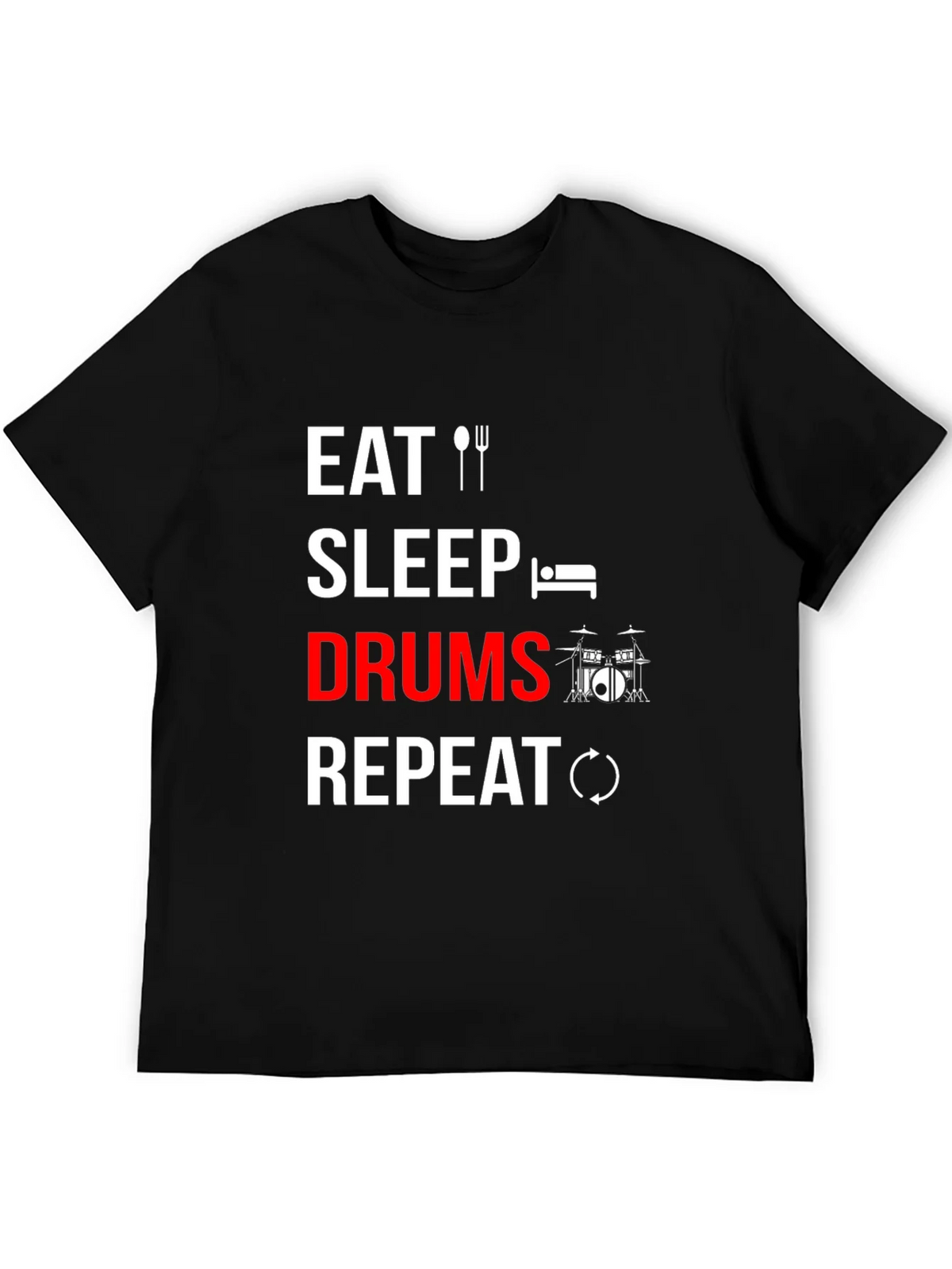 Eat Sleep Drums Repeat T-Shirt - Music Lover Tee product image 5
