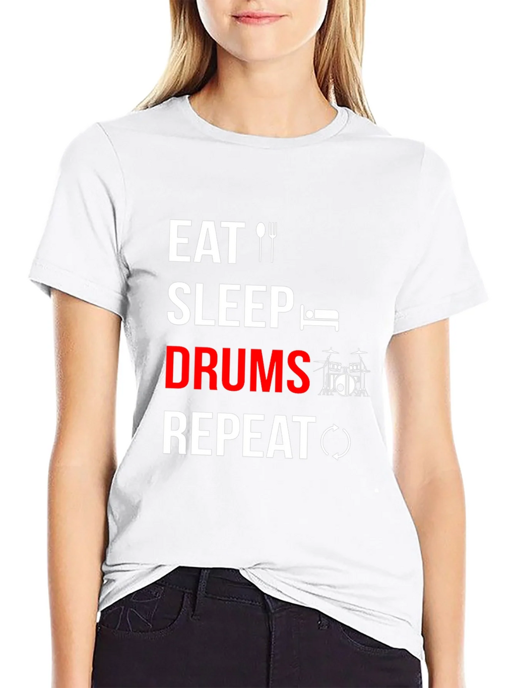 Eat Sleep Drums Repeat T-Shirt - Music Lover Tee product image 8