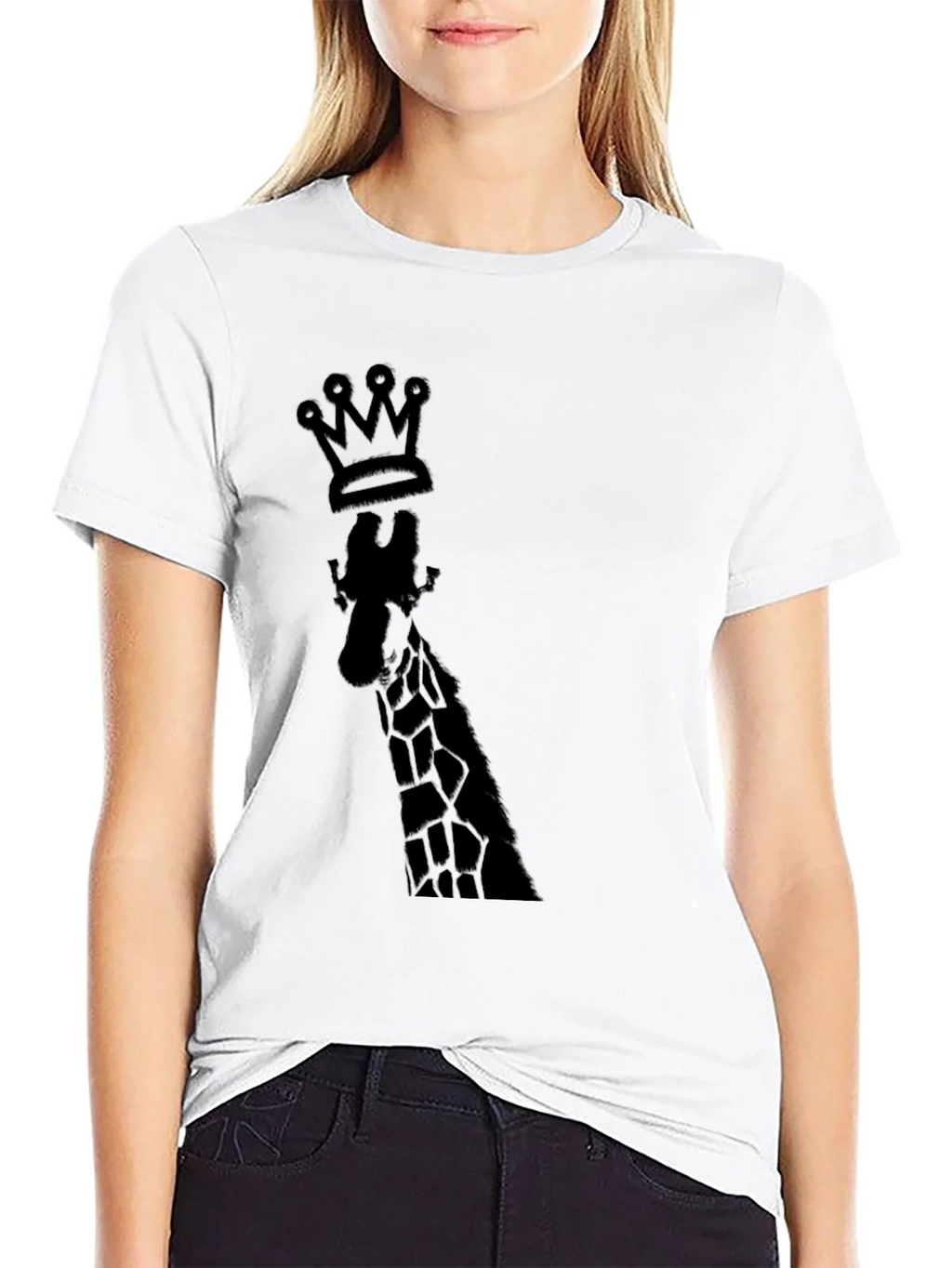 King Giraffe Graphic Tee - Black Cotton T-Shirt product image 8