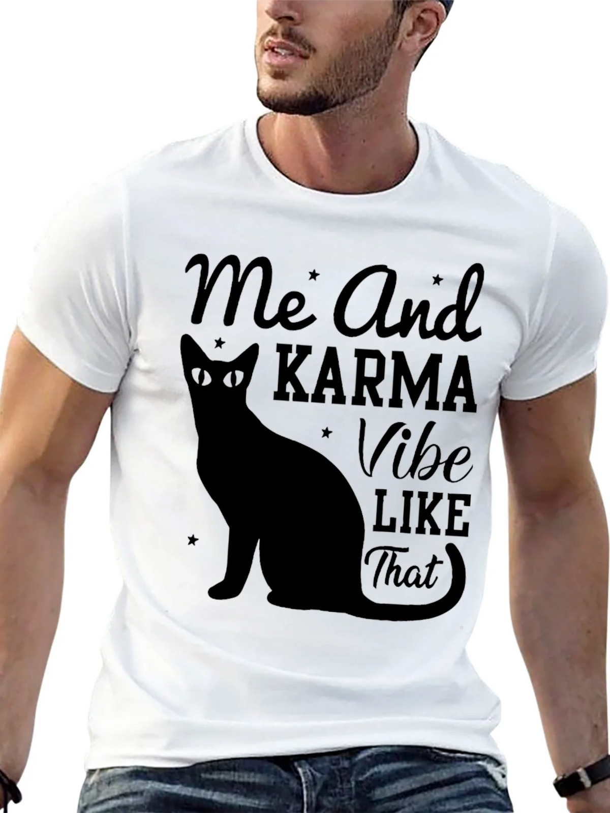 Karma Vibe Black Cat Graphic T-Shirt product image 12